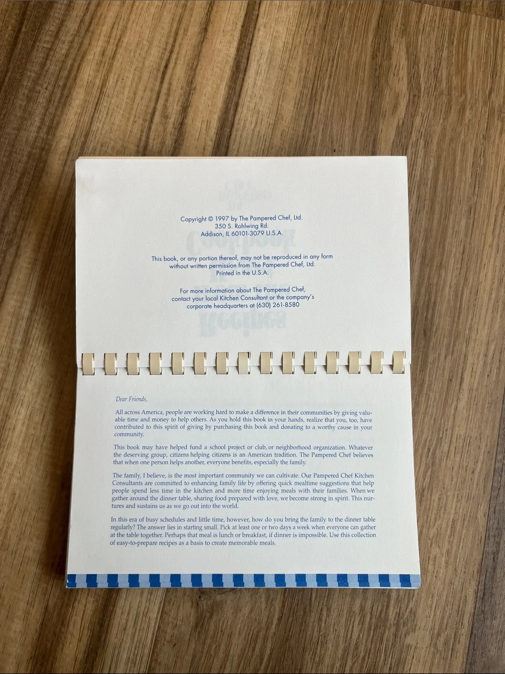 The Pampered Chef Recipes from the Heart Cookbook - Blue